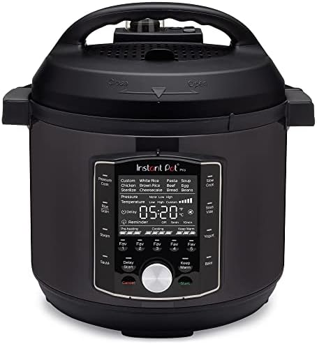 Instant Pot Pro 10-in-1 Pressure Cooker, Slow Cooker, Rice/Grain Cooker, Steamer, Sauté, Sous Vide, Yogurt Maker, Sterilizer, and Warmer, Includes App With Over 800 Recipes, Black, 6 Quart