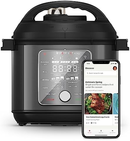 Instant Pot Pro Plus Wi-Fi Smart 10-in-1, Pressure Cooker, Slow Cooker, Rice Cooker, Steamer, Sauté Pan, Yogurt Maker, Warmer, Canning Pot, Sous Vide, Includes App with Over 800 Recipes, 6 Quart